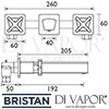 Bristan Casino Cascade Wall Mounted Basin Mixer Dimensions